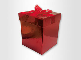 Square Foil Gift paper Box - w/Bow