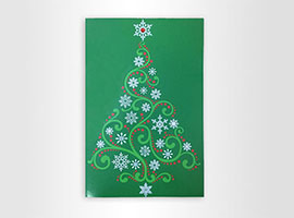 16 CT Christmas Card - w/Glitter & Jewerly